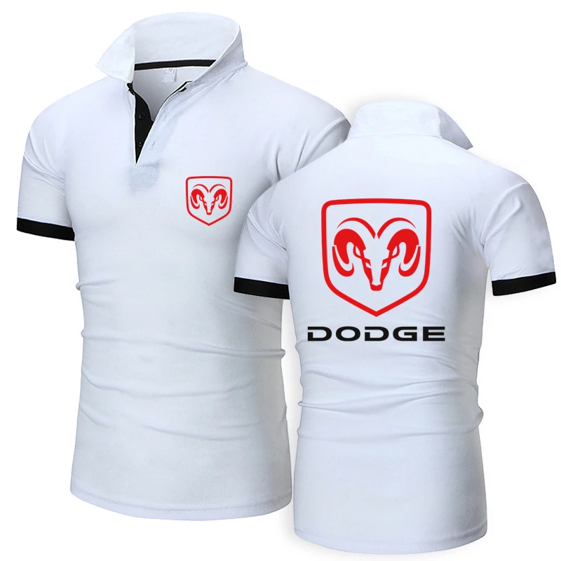 

Summer New Dodge Brands Logo Print Comfortable Temperament Tee Tops Mens Customizable Logo Men Lapel Polo Shirt Cotton T Shirt