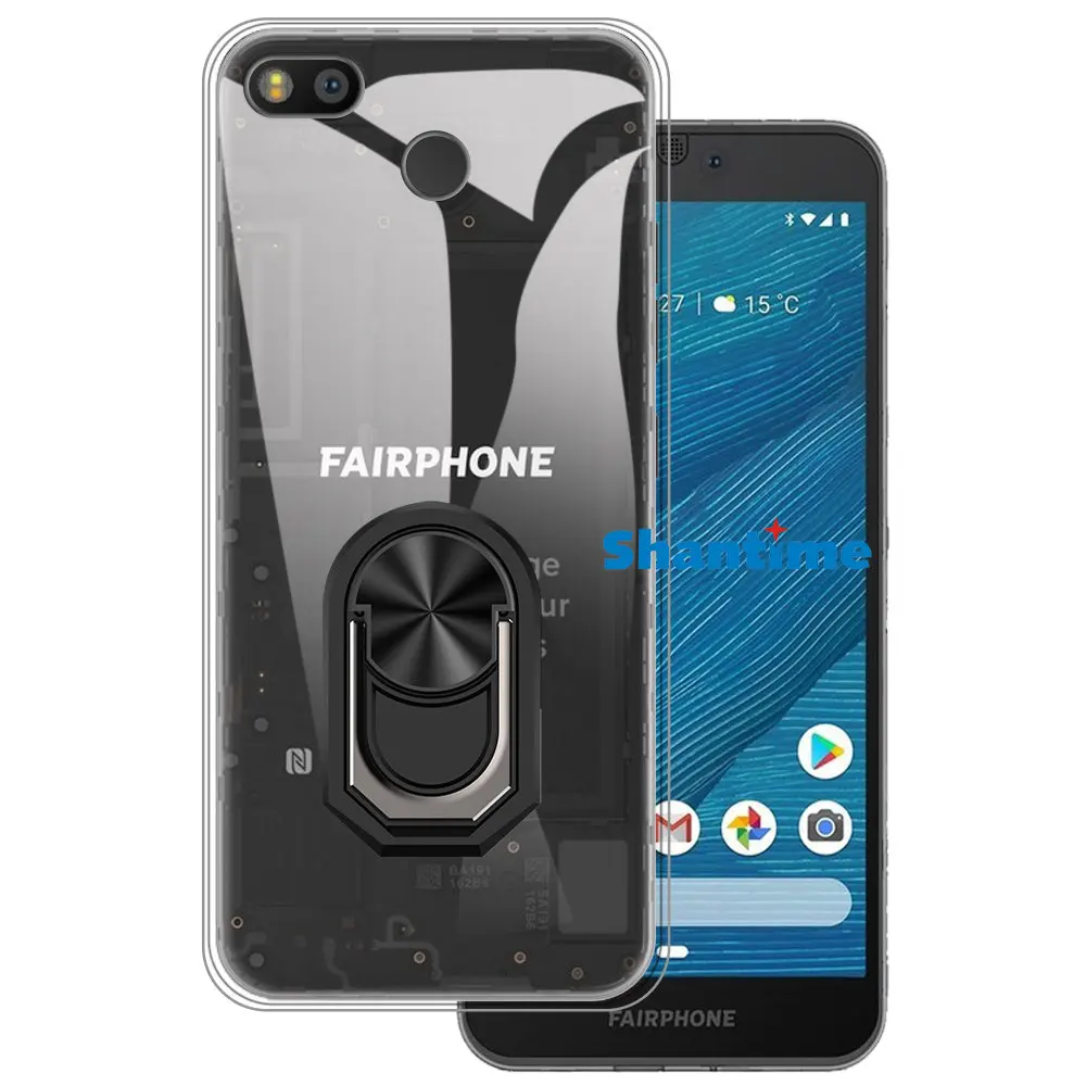 Роскошный противоударный кольцевой держатель для Fairphone 3 Fairphone 3 + Fairphone 3 Plus чехол, мягкий силиконовый защитный чехол из ТПУ
