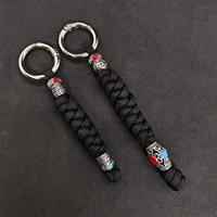 paracord beads weave keychain mens and womens ornaments edc bag knife lanyard hangings diy handmade braided rope keyring gifts