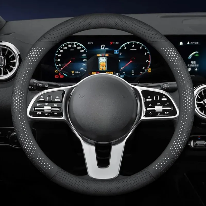 Фото Кожаный чехол на руль автомобиля для Toyota CHR, RAV4, Corolla, Highlander, Prius, Yaris, Prius, RAIZE, RUSE, Auris, Camry – Аксессуары №3