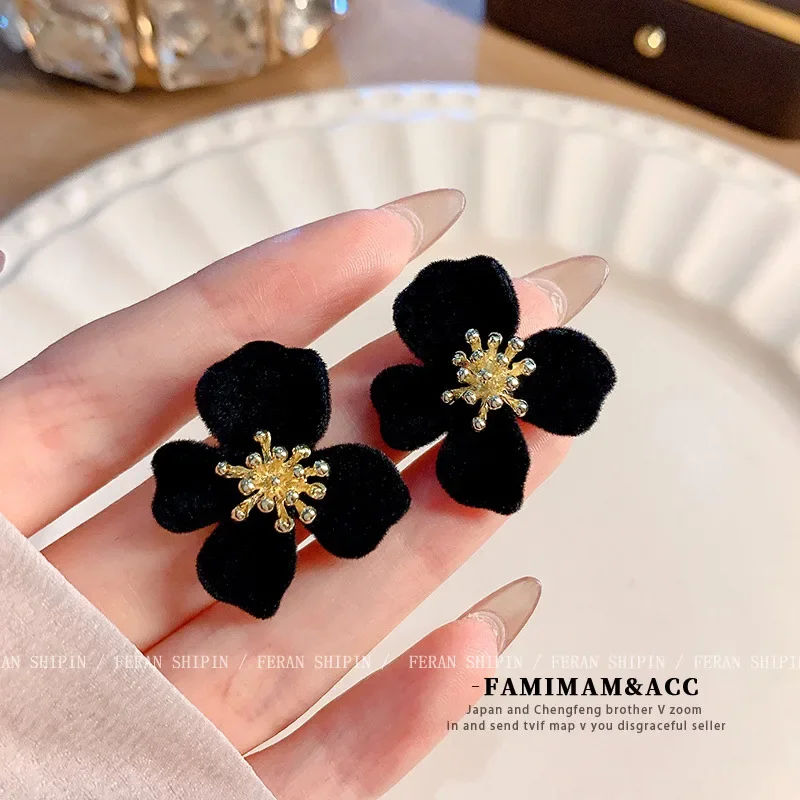 Элегантные высококачественные осенне-зимние роскошные женские твидовые серьги