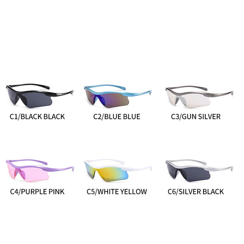 Солнцезащитные очки унисекс зеркальные в половинной оправе стиле панк