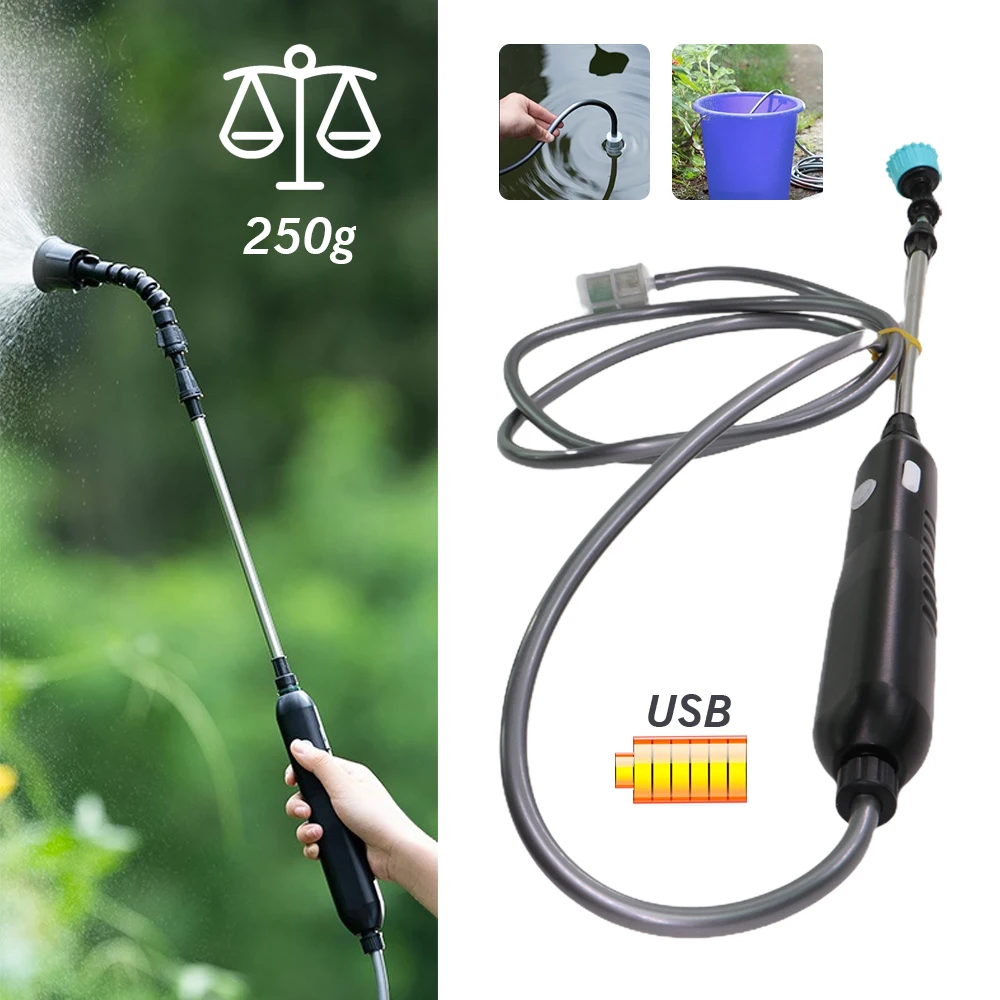 

1set Garden Portable Spray Gun Electric Sprayer 2/4/6/10m Watering Pipe Tube 2400mAH USB Rechargeable Irrigation Tools Extended