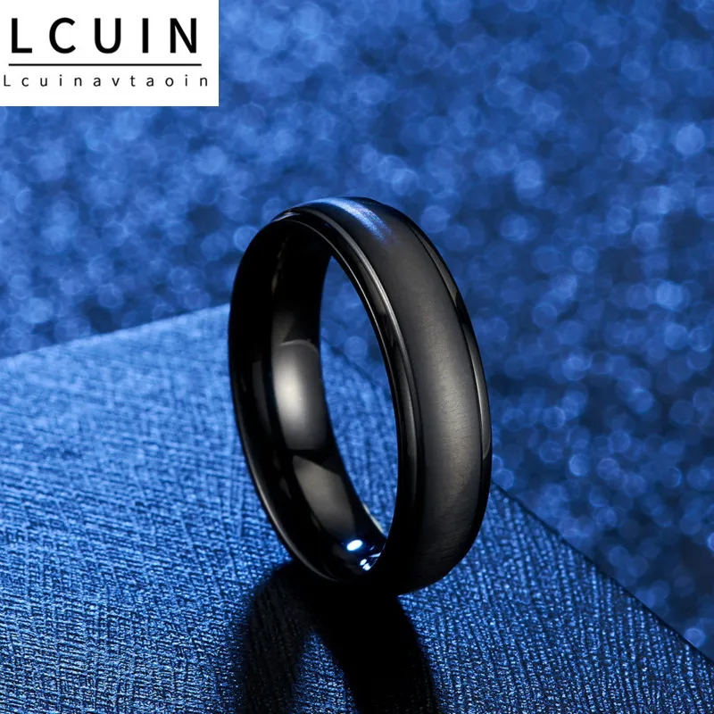 Модные титановые минималистичные матовые черные/синие мужские кольца для мужчин