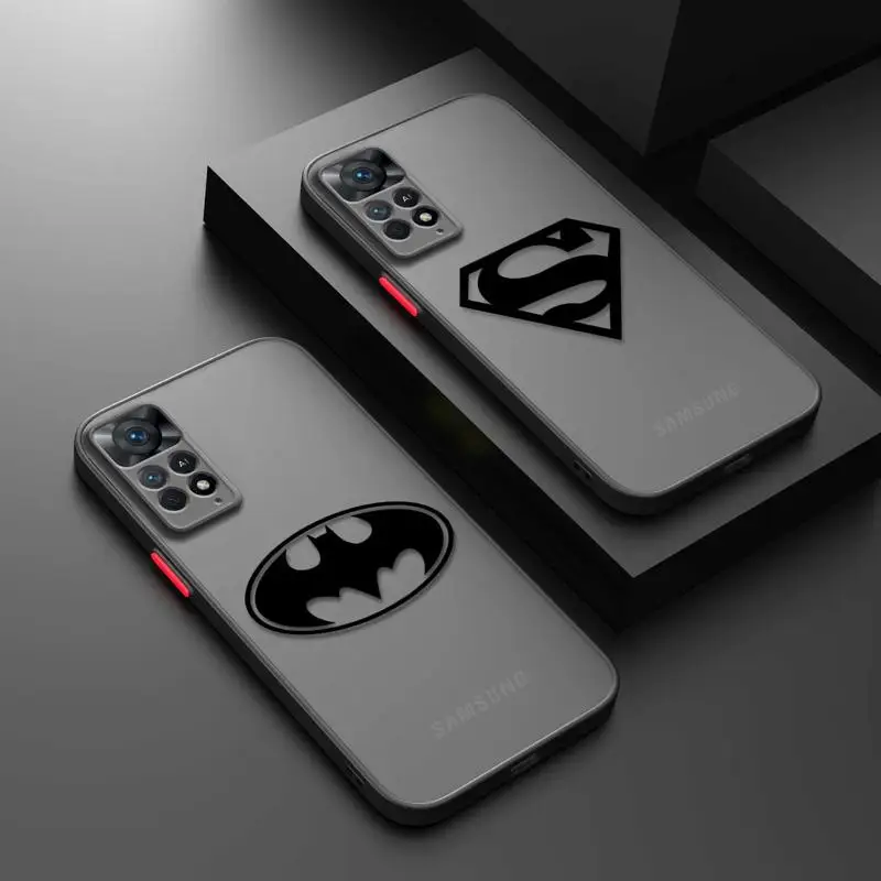 

Superhero Superman Batman Joker Matte Case For Xiaomi Redmi Note 12 7 8 9 8T 11T 8 10 Pro 9S 10S 11 11S for Redmi 9A 9 12C K40
