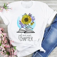 new lovely book flowers tees fashion tshirts women aesthetic clothes summer fashion t shirt female o neck clothes tops t shirt
