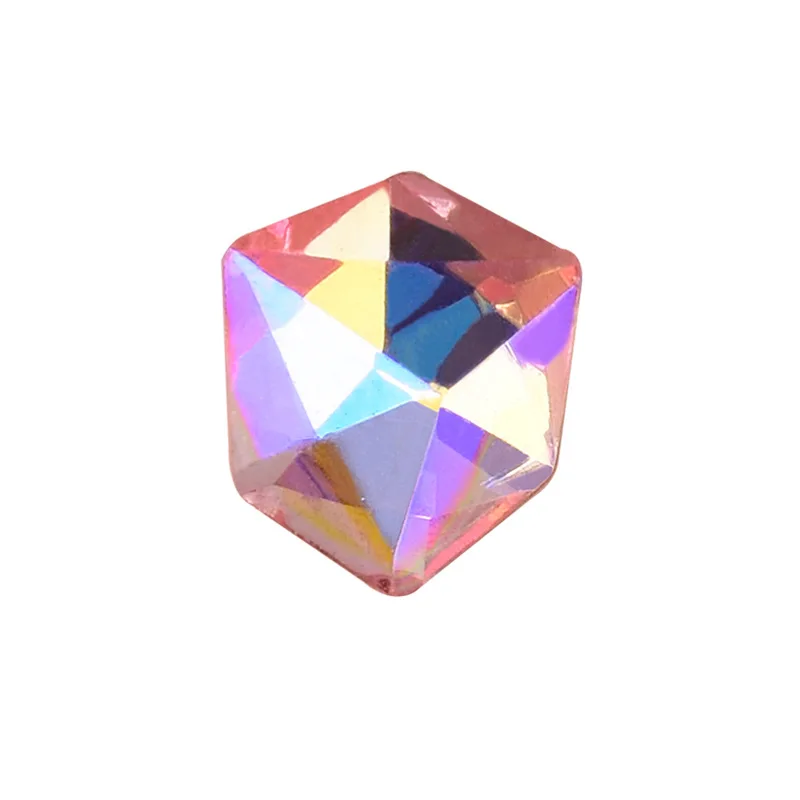 10 шт. блестящие цветные кристаллы AB Ice Block Hexa зеркальные бриллианты стразы для