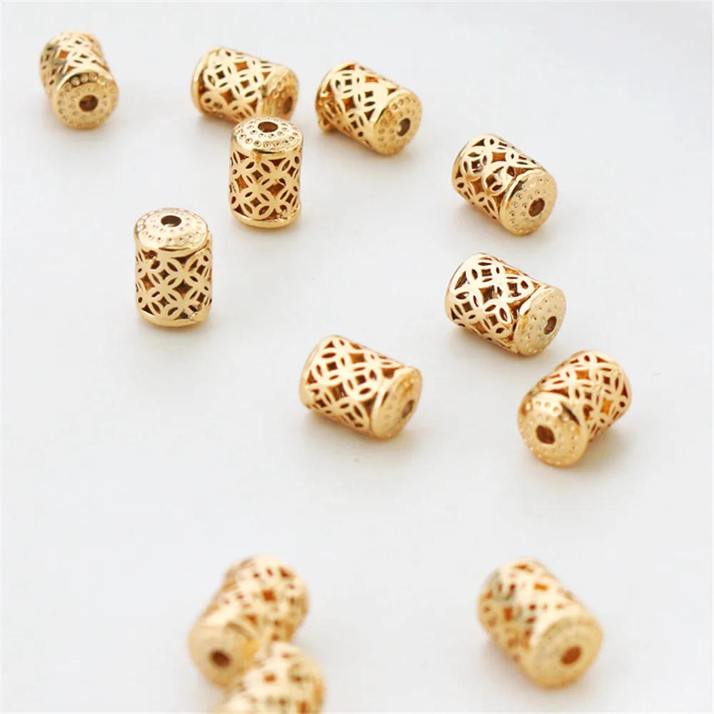 14K позолоченные 5 5*8 мм фотобусины DIY россыпью бусины аксессуары круглые колонны |