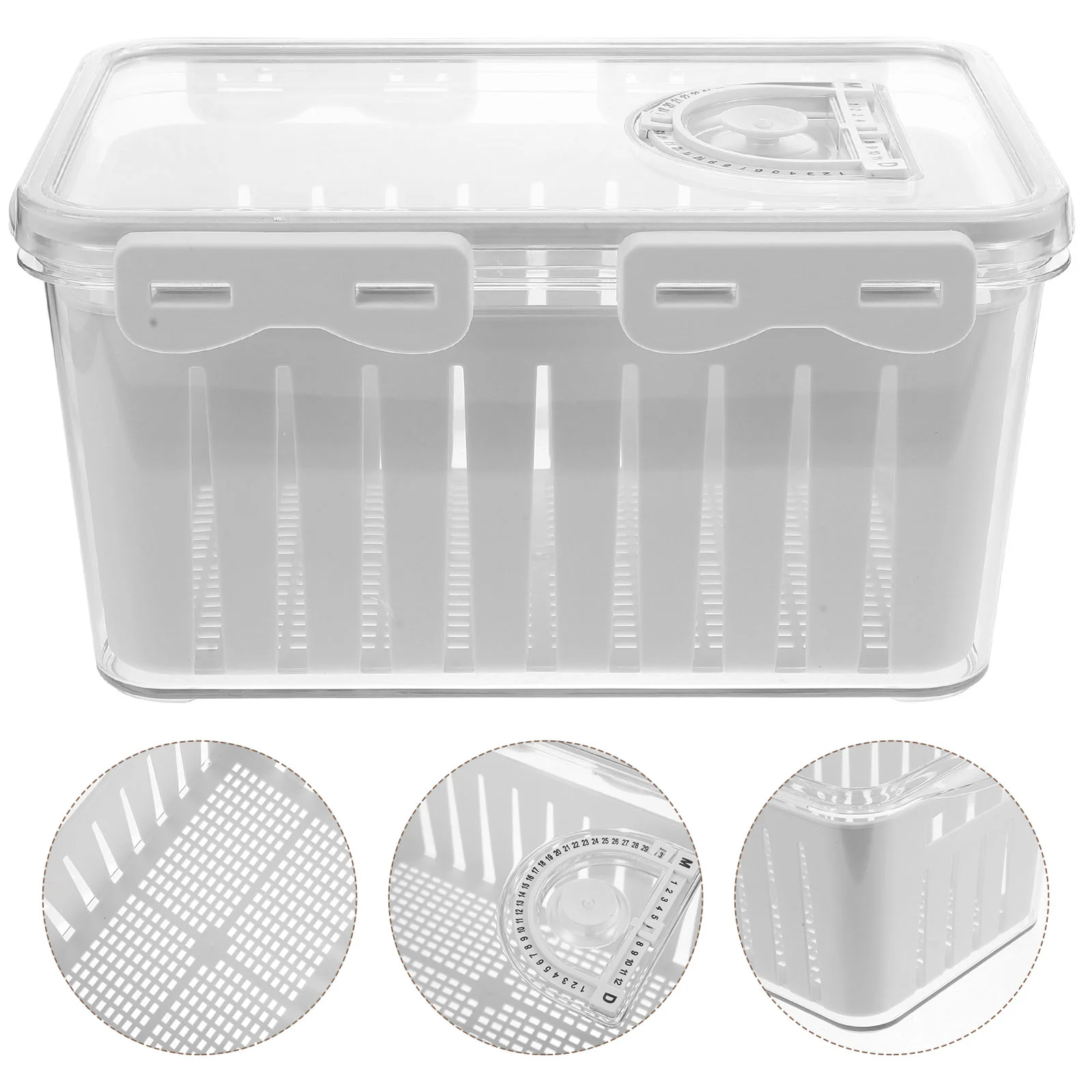 

Fruit Storage Containers Fridge Removable Colander Lid Airtight Food Storage Case Produce Saver Container Refrigerator Keep