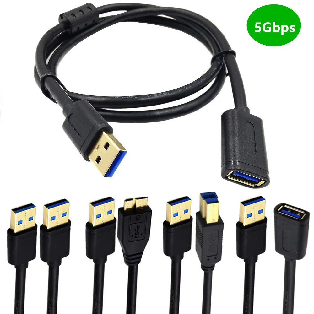 

USB3.0 data cable AM-BM/AM-MICRO B /AM-AM/AM-AF cable gold plated