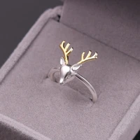 new fashion deer ring simple wild exquisite jewelry ring korean christmas gift adjustable women ring creative animal accessories