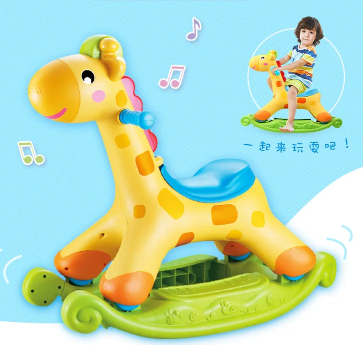 Children's Scooter Rocking Rocking Horse Baby Early Education Music Light Deer Rocking Chair Toy Kids Chair