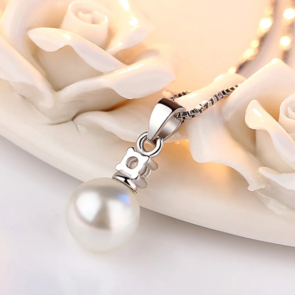 

Female Pearl Pendants And Necklaces For Women 925 Stamp Silver Fashion Wedding Jewelry Free Shipping GaaBou Jewellery