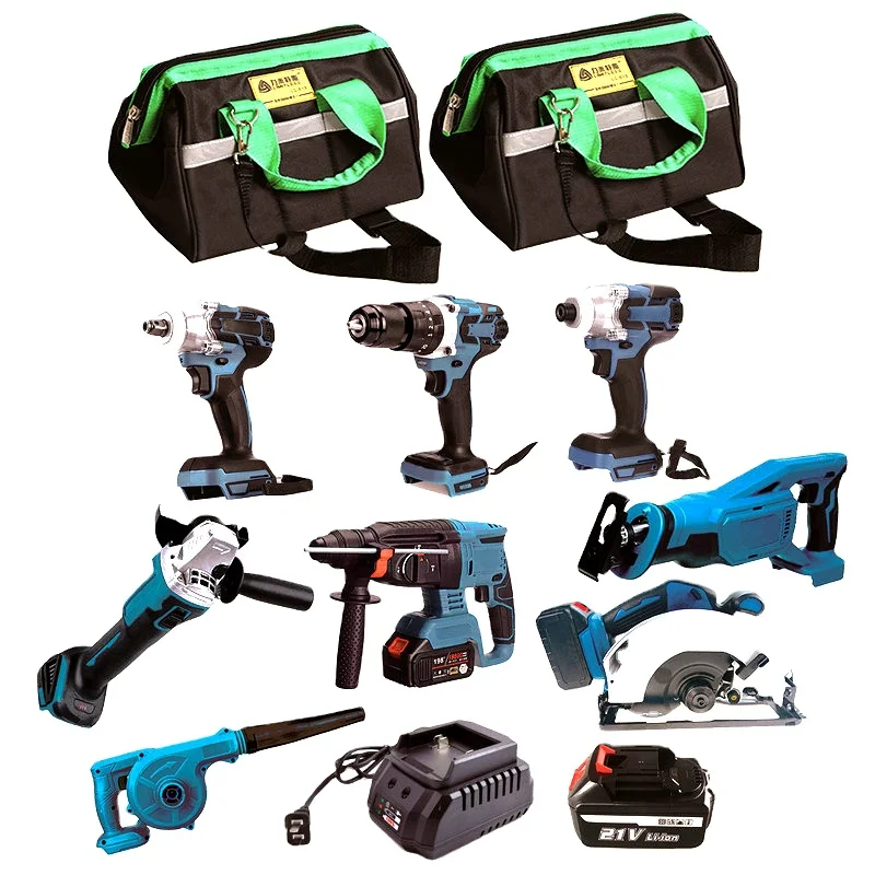 

8pcs 21v Impact Cordless Screwdriver or Makit Cordless Combo Kit XT1500 Brushless Angle Grinder Electric Wrench F