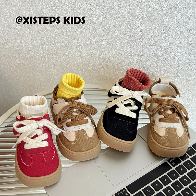 

Холщовая обувь для детей, девочек, мальчиков, на липучке, повседневные кроссовки для малышей, школьная спортивная обувь для детей, Уличная обувь