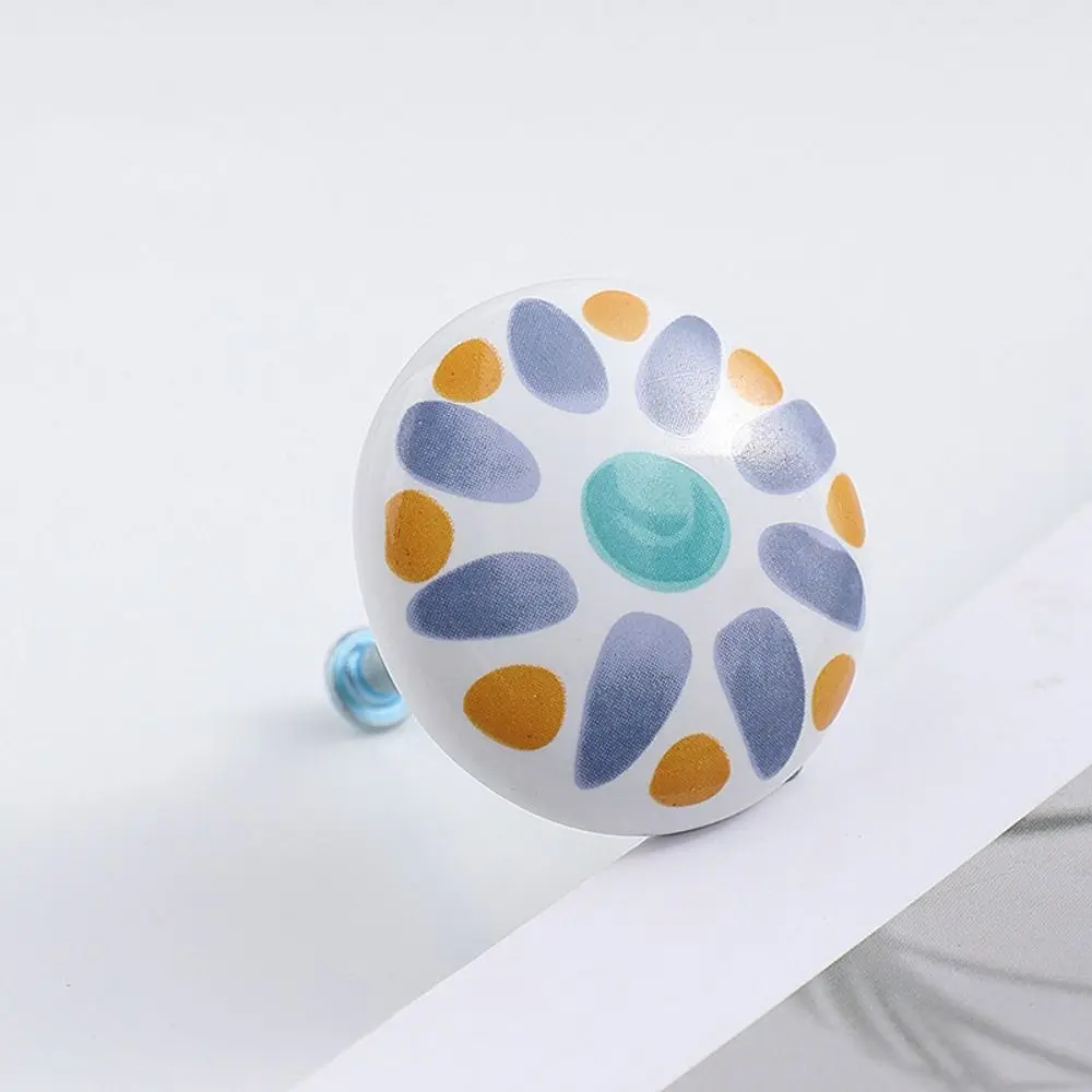 Дверные ручки для шкафа керамические с винтом мебели животных цветов круглые