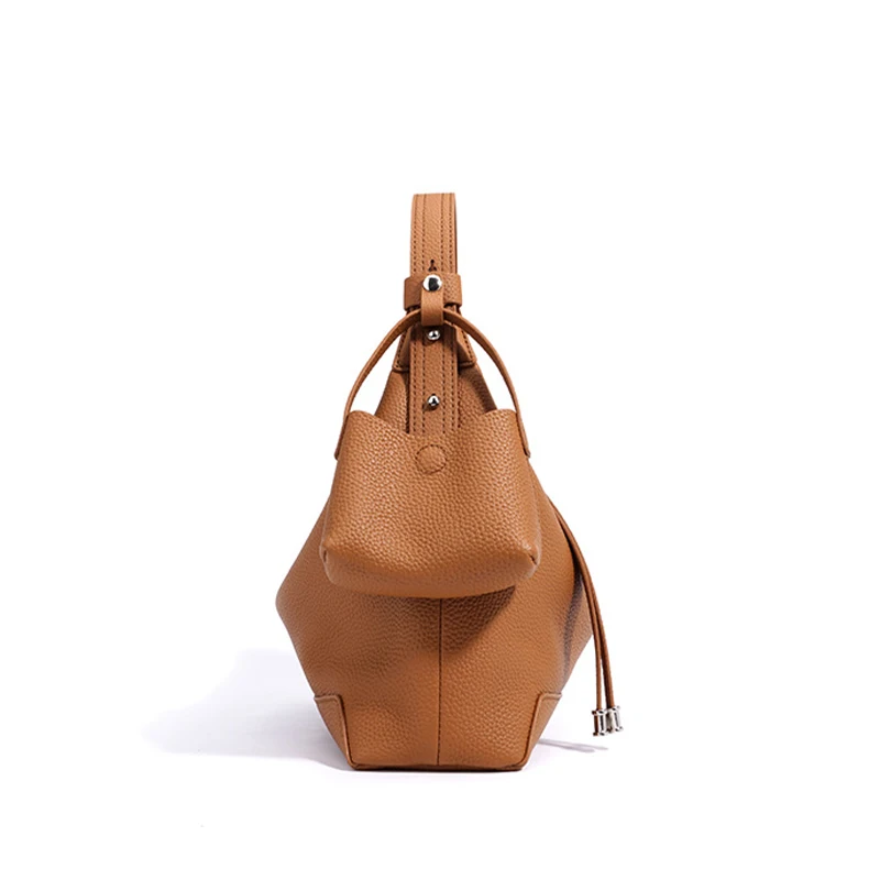 Фото Роскошная сумка через плечо из воловьей кожи с воздушным змеем и подходящим кошельком, дизайнерская сумка для завтрака, женские кожаные сумки-багеты под мышками №5