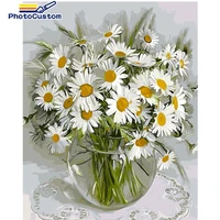 photocustom oil painting by number flowers drawing on canvas gift diy pictures by numbers daisy kits hand painted paintings home