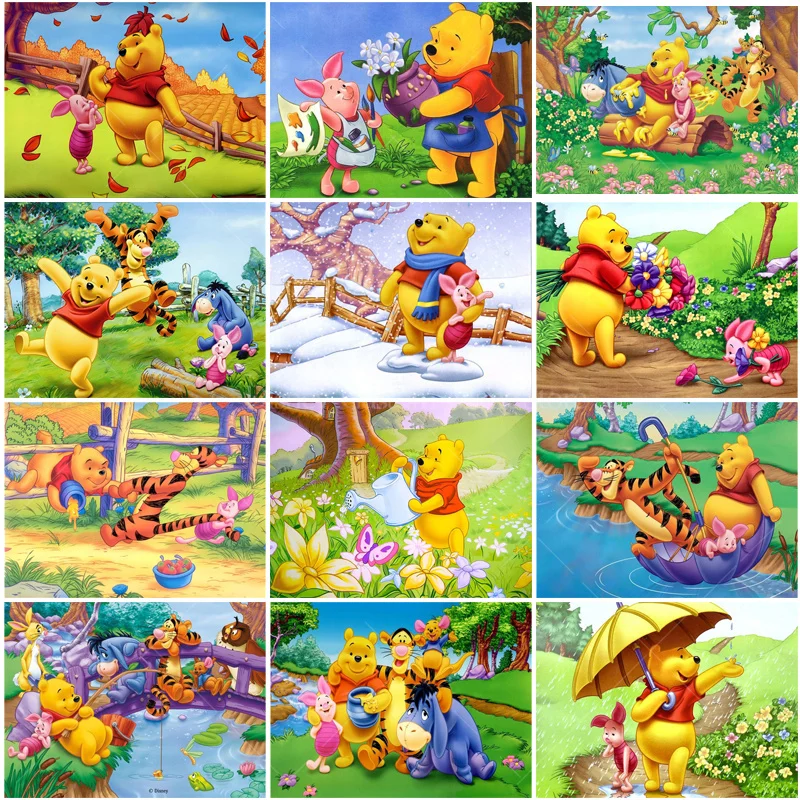 

Картина из мультфильмов Disney, алмазная живопись 5D «сделай сам», Винни-Пух, искусство, рукоделие, украшение для дома, подарок