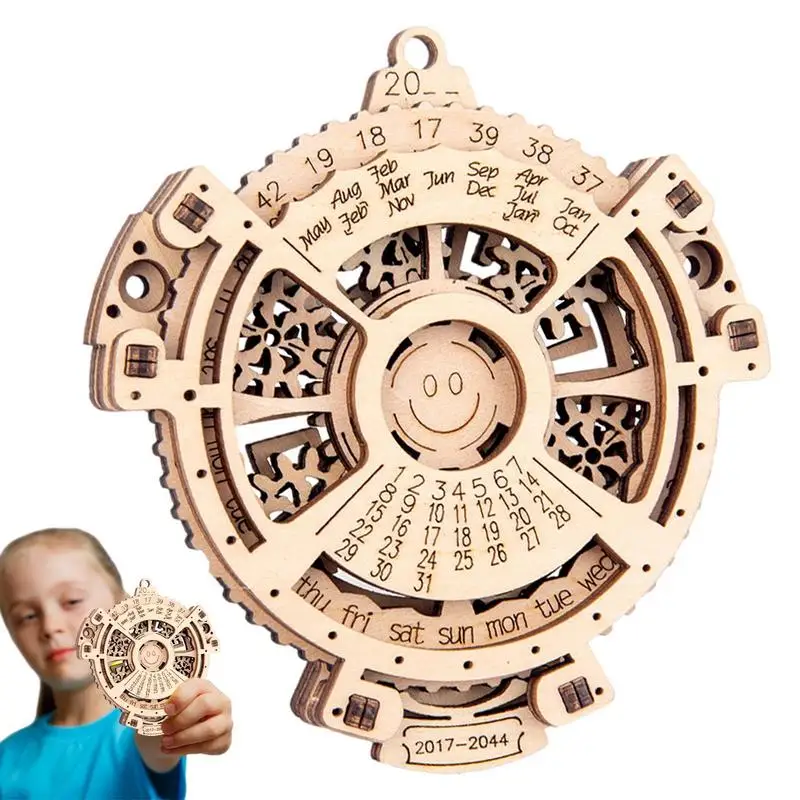 

Perpetual Calendar 3D Wooden Puzzle DIY Puzzle Wooden Mechanical Transmission Model For Teens Educational Toy Birthday Gift