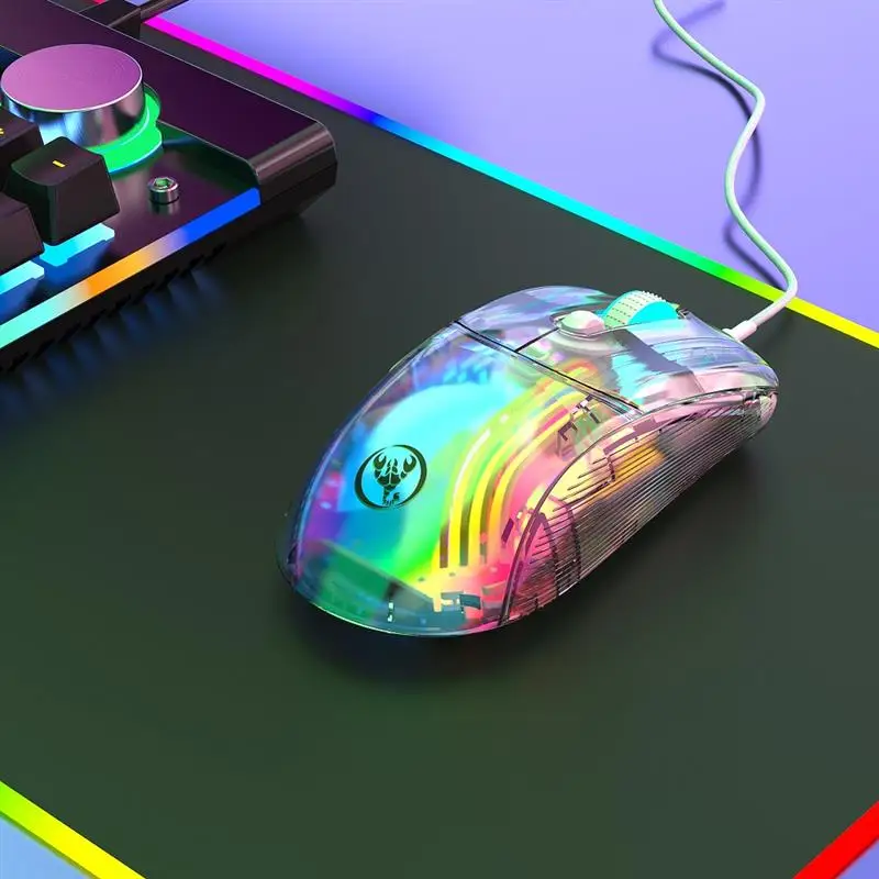 

Мышь игровая Проводная прозрачная, 12800dpi, 7 кнопок