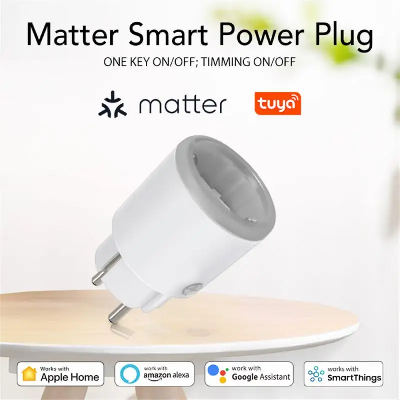 

Mini Smart Wifi Plug Socket with Power Monitor, Support Tuya Smart Life App Remote Control, Work with Alexa Echo Google Home