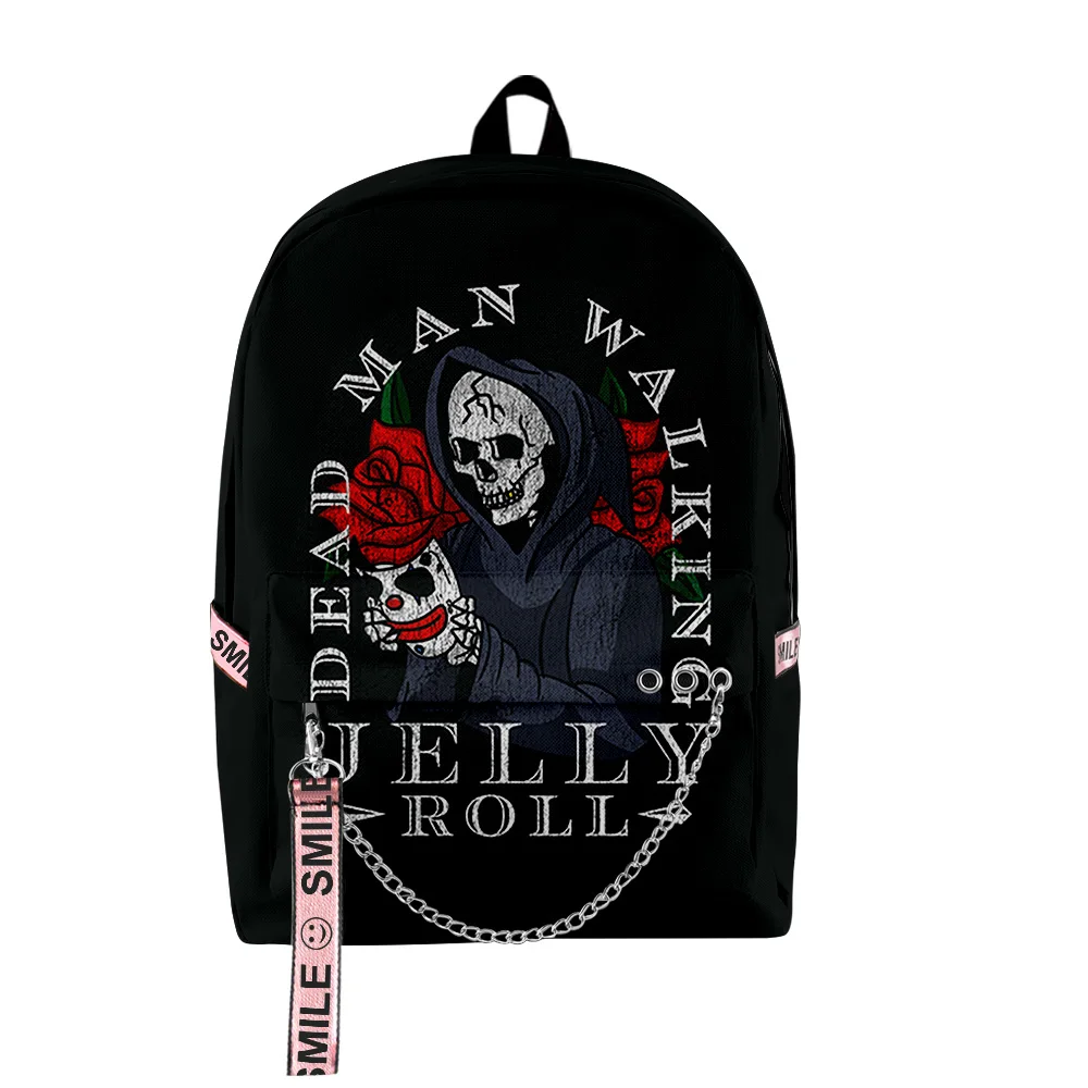Jelly Roll Backpack Backroad Baptism Tour 2023 New Zipper Rucksack Casual Style Harajuku Schoolbag Unique Travel Bag