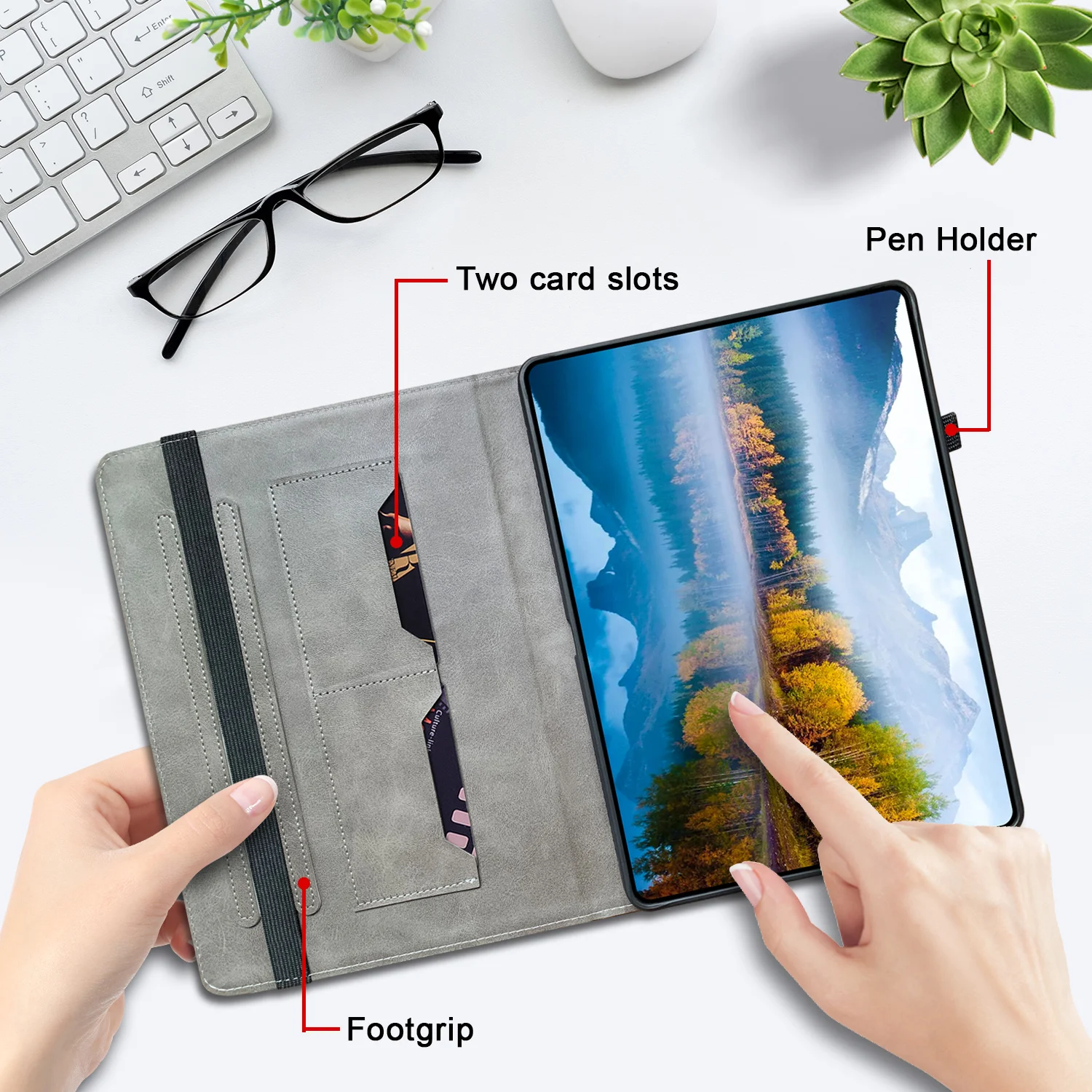 Фото Универсальный чехол из ТПУ для Samsung Galaxy Tab S10 S9 FE Plus 12,4 дюйма SM-X820 X826 X810 X816B X610 X616B, окрашенный чехол с подставкой №2