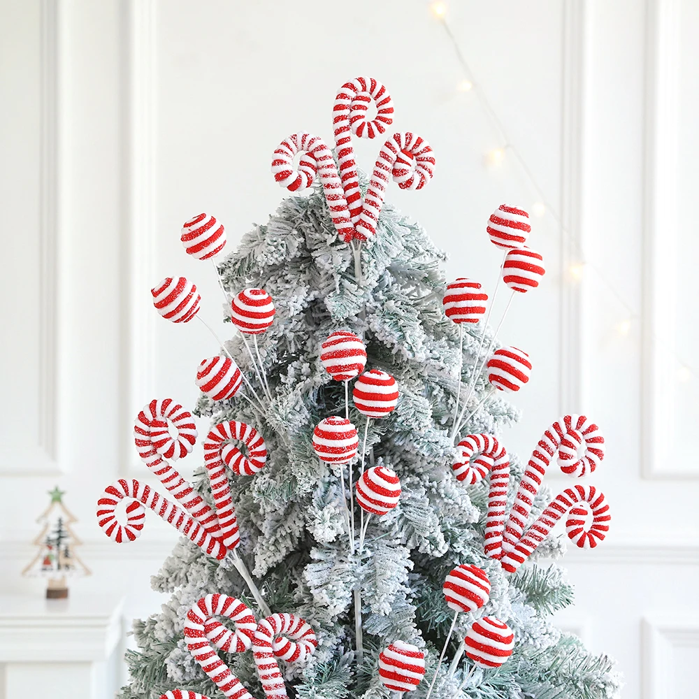 1/10 шт. рождественские красные белые полосатые вырезки рождественская елка