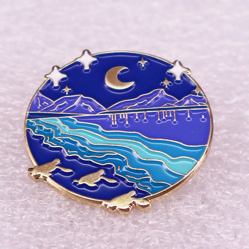 

Starry Sky Shanhe Outdoor Adventure Enthusiasts Metal Enamel Clothes Hat Bag Coats Lapel Badge Brooch Pin