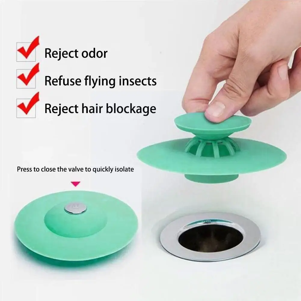 

Кухонные нажимные сливные заглушки для раковины, антизапаховые ситечки, сливные пластиковые напольные заглушки для ванны, заглушка для рак...