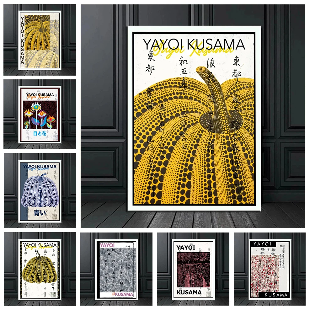 

Винтажные постеры Yayoi Kusama в горошек, скандинавские искусства, тыквы, навсегда, Картина на холсте, настенные картины, украшение для гостиной и...