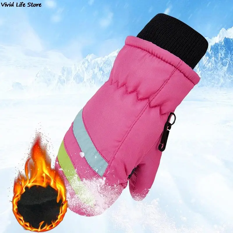 

Winter waterproof fingerless gloves riding parent-child 2-5 years old children's bag finger warm ski gloves outdoor