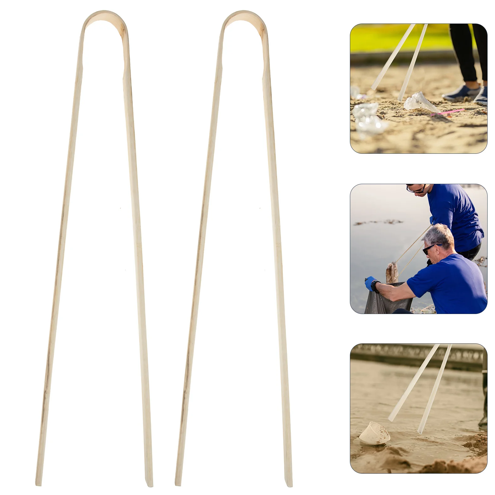 2 шт. бамбуковая папка для мусора с длинной ручкой старый захват палочки сбора