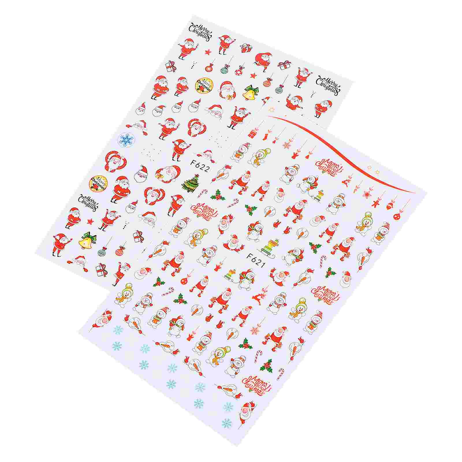 

6 Sheets Decals Santa Claus Fingernail Decoration Manicure Sticker Nail Sticker