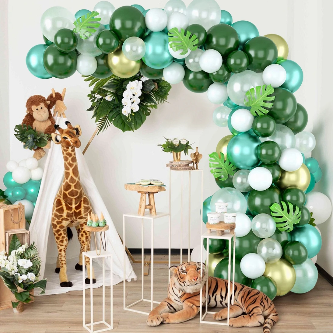 

Green Balloon Garland Arch Kit Jungle Safari Balloon Wedding Birthday Party Decor Baby Shower Gender Reveal Baptism Decorations