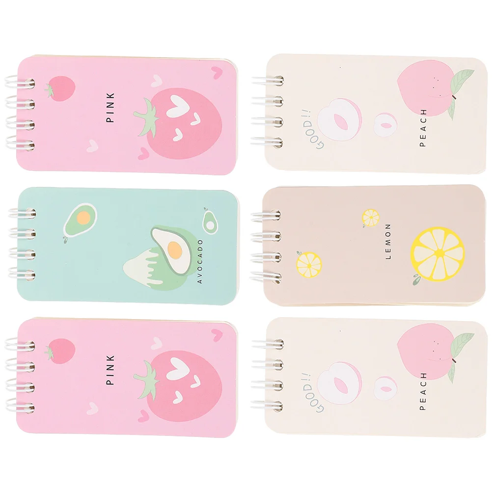 

6Pcs Small Memo Pads Spiral Planning Pads Portable Notebookss Planning Note Pads