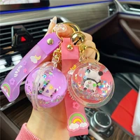 liquid glitter panda planet cup floating bottle mobile phone chain keychain key phone bus card holder pendant phone accessories