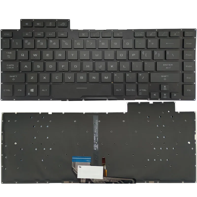 Клавиатура для ноутбука ASUS ROG Zephyrus M GU502DU черная с подсветкой без рамки США