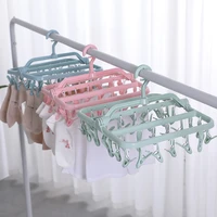 folding clothes dryer hanger 32 clips children adults clothes dryer windproof socks underwear plastic drying rack clothes hanger
