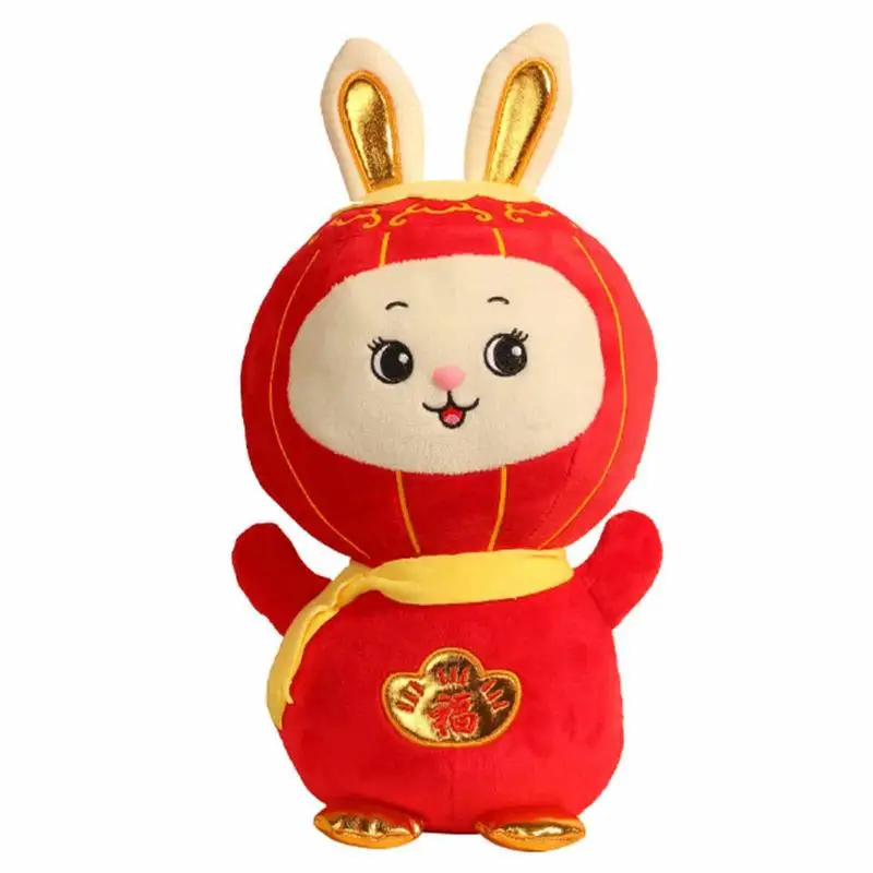 

Плюшевый кролик 2023, Китайский Зодиак, кролик, украшение на год, красный кролик, Мягкий Кролик, животное, Новогоднее украшение для счастья и б...