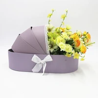 portable cradle bowknot flower box baby shower decorations valentines day gift party event wedding flower arrangement gift box