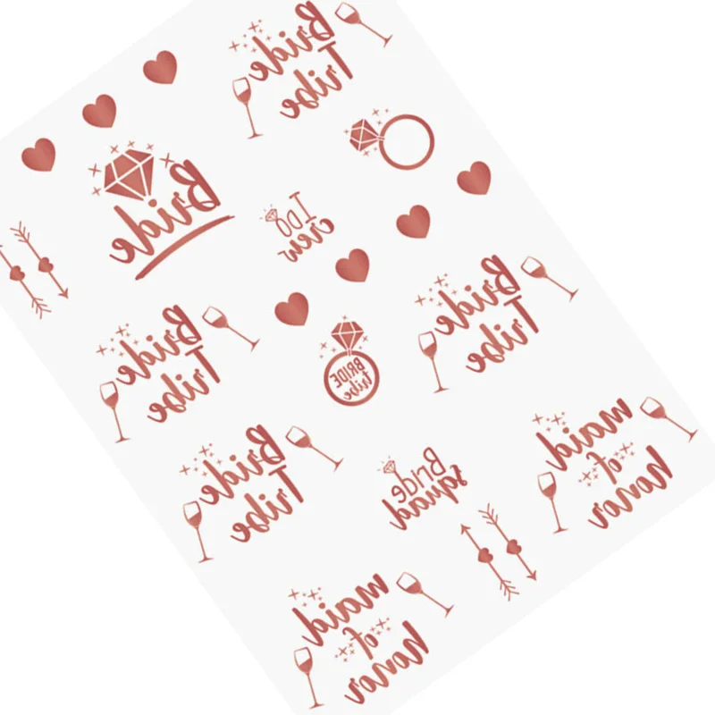 

Rose Gold Sticker Bride To Be Wedding Bachelorette Party Decor Team Bride Bridesmaid Gift Temporary Tattoo Sticker Bridal Shower