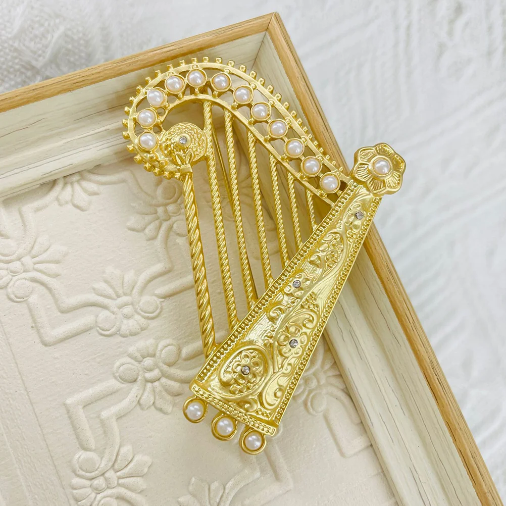 

Women's Hats & Caps Harp Pin Shawl Clothes Lapel Three-dimensional Instrument Brooch