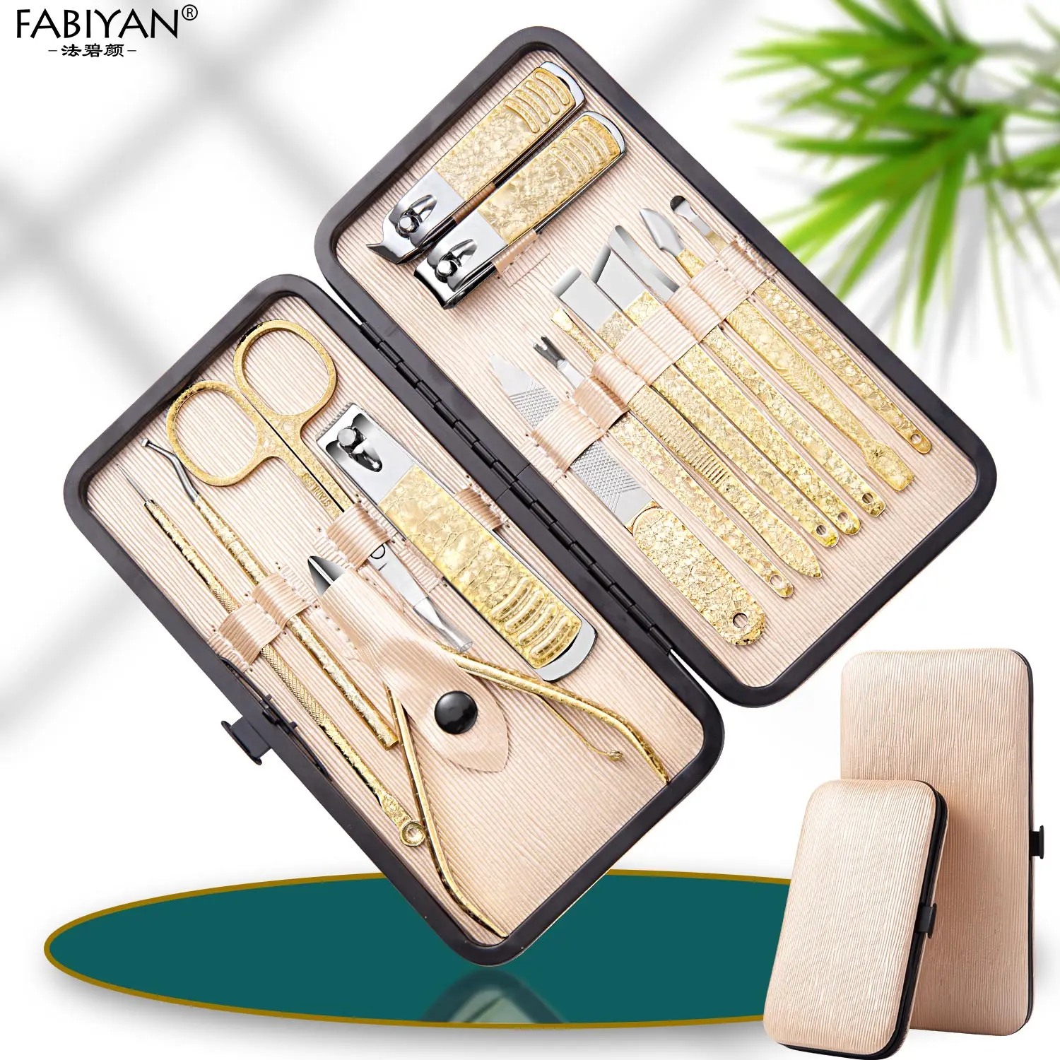 Gold 7/15 Pieces Scissor Set Nail Art Manicure Set Stainless Steel Nail Clippers Dead Skin Pliers Cuticle Nipper Trimmer Tools