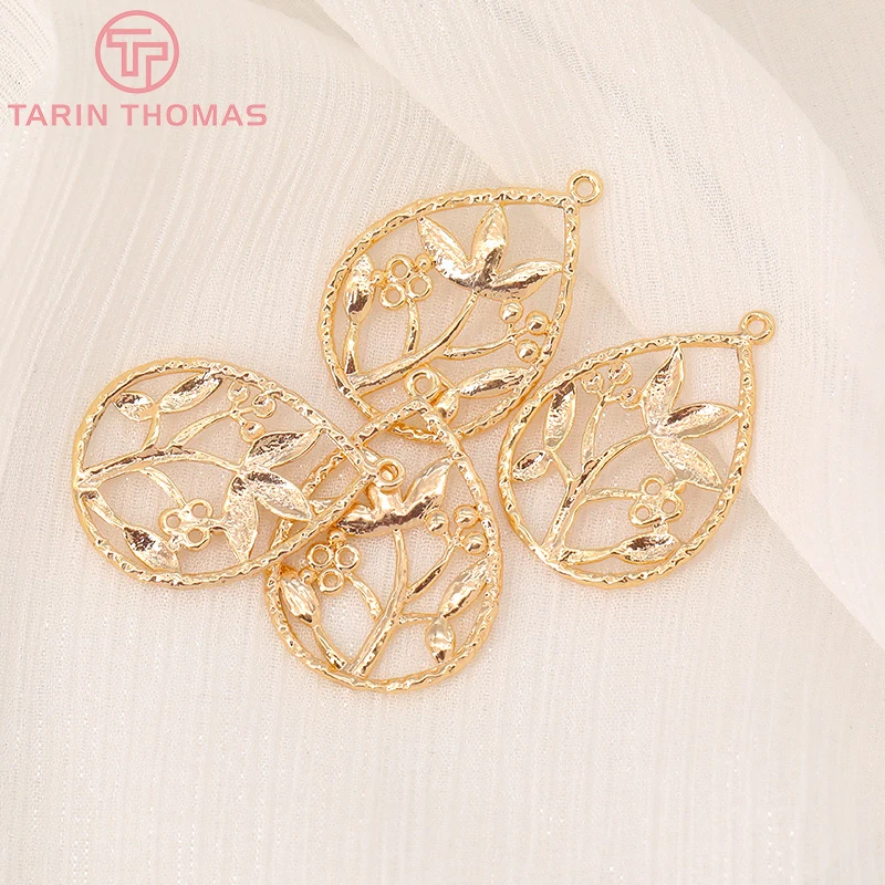 

Подвеска из латуни под золото, 6 шт., 21 х30 мм