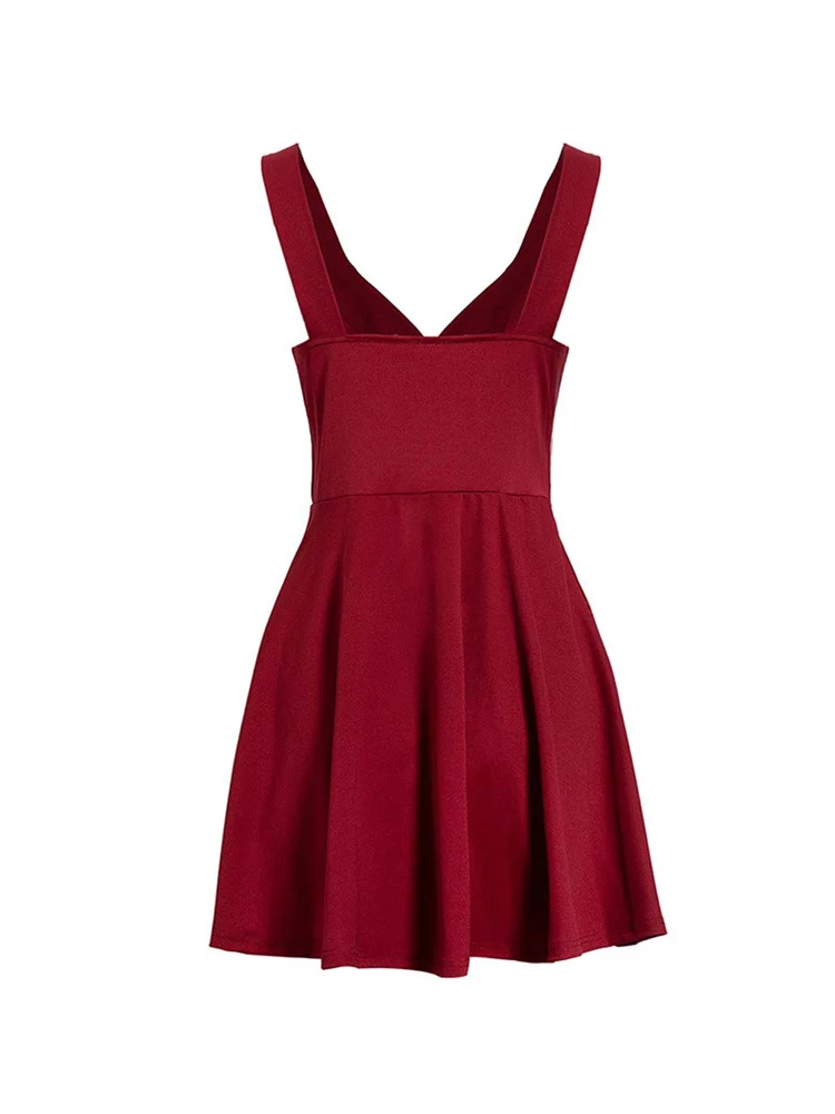 Элегантное мини-платье сексуальное однотонное плиссированное платье с