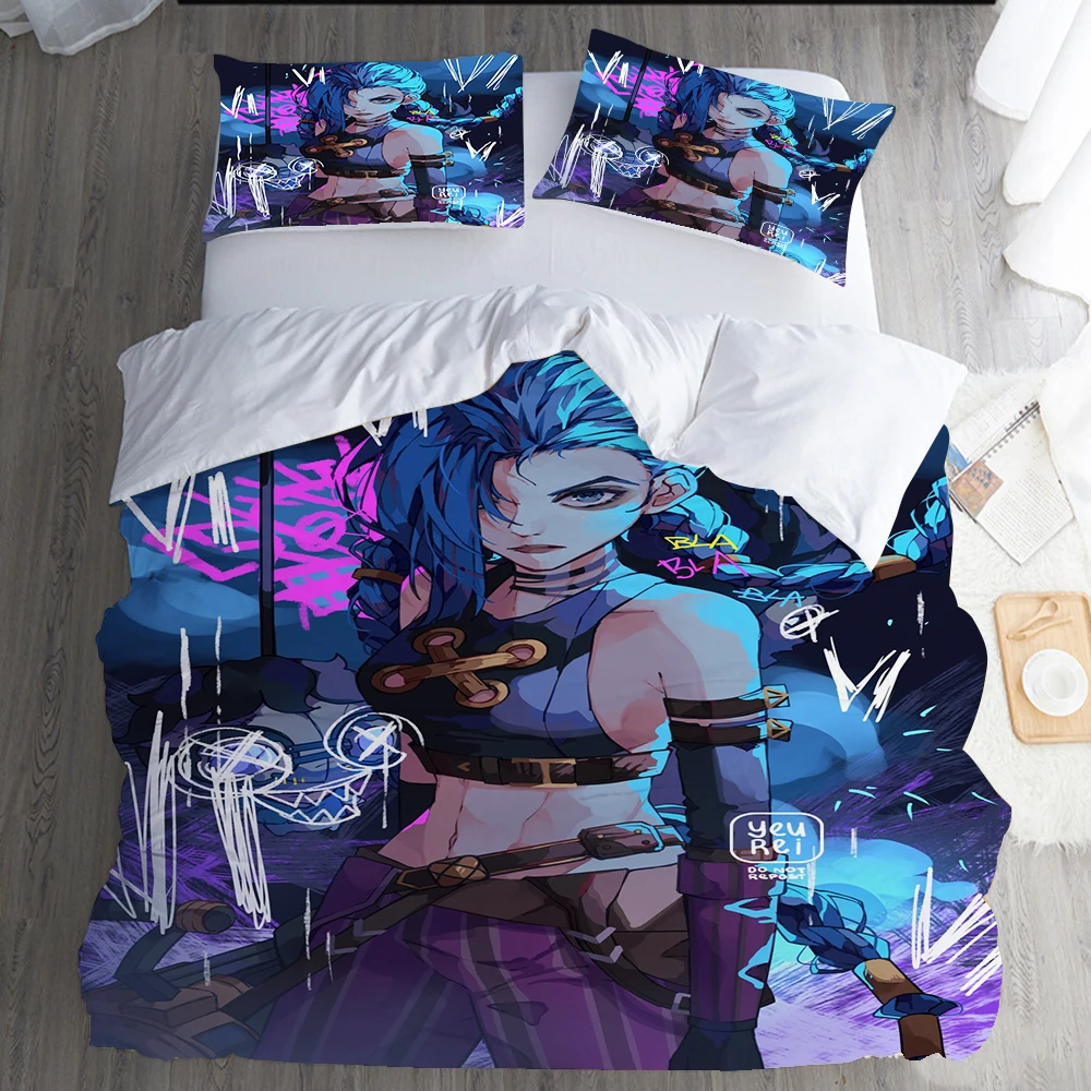 

Bedding Sets Arcane LOL Jinx Australia /Europe/USA Full Queen King Size Quilt Duvet Cover Pillow Case 2-3 Pieces Sets