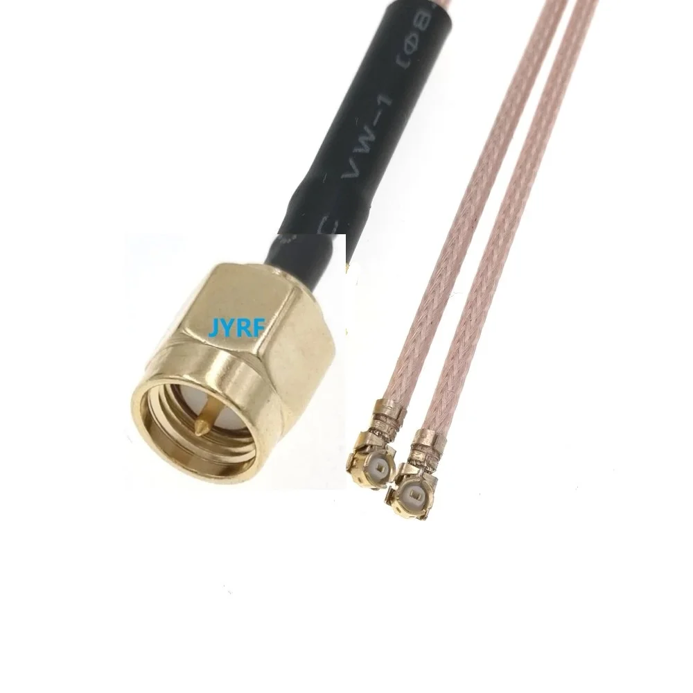 

100 шт., штекер SMA в Y-образный 2X U.FL IPX женский сплиттер-Сумматор кабель Pigtail RG178 20 см