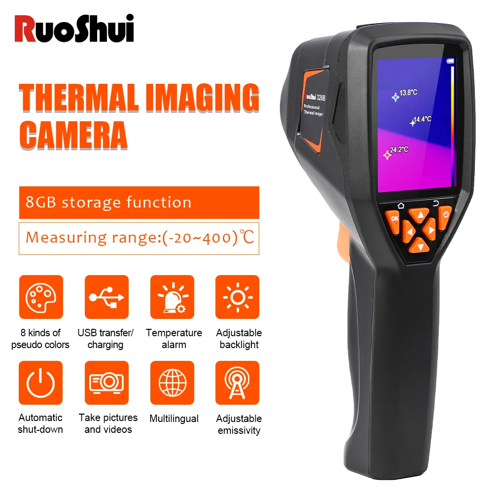 

RuoShui 320B Infrared Thermal Imager Digital Camera Circuit Industrial Thermometer Floor Heating Tube Handheld Hunt Detector
